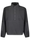 Gr10k High Collar Half-zip Fleece Pullover With Zippered Pockets In Black
