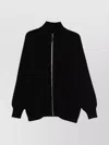 Gr10k High Collar Jacket With Ribbed Cuffs And Hem In Black
