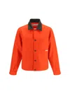 Gr10k Red Wool Oves Aries Full-length Jacket In Orange