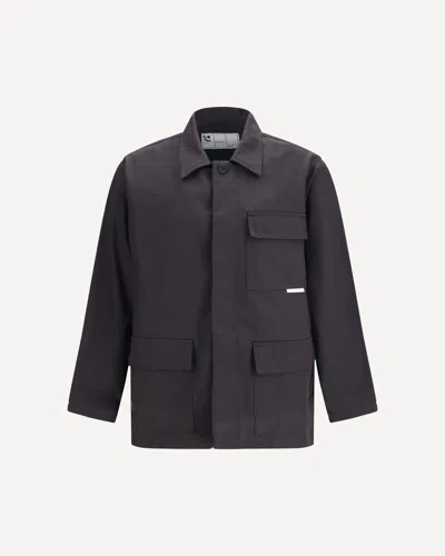 Gr10k Jacket With A Classic Collar In Gray