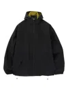 Gr10k Hooded Black Logo Jacket With Contrasting Lining And Adjustable Features In Black