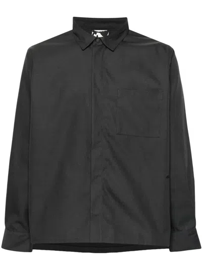 Gr10k Long-sleeves Cotton Shirt In 灰色