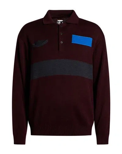 Gr10k Man Sweater Burgundy Size L Wool, Acrylic In Brown