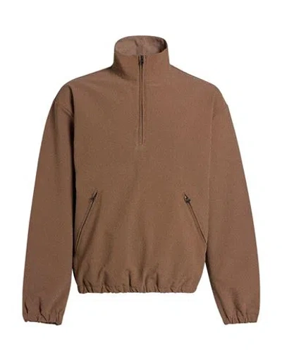 Gr10k Man Sweatshirt Khaki Size L Polyamide, Polyester, Elastane In Brown