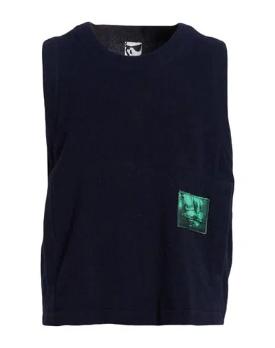 Gr10k Man Sweatshirt Midnight Blue Size S Wool, Polyester, Polyamide, Elastane