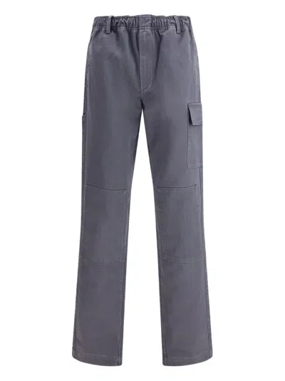 Gr10k Men's Cargo Trousers With Elasticated Waistband - Mini Style In Gray