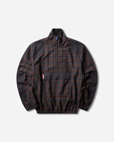 Gr10k Men S 55000 Replicated Half Zip Top Brown Blue Plaid In Multicolor