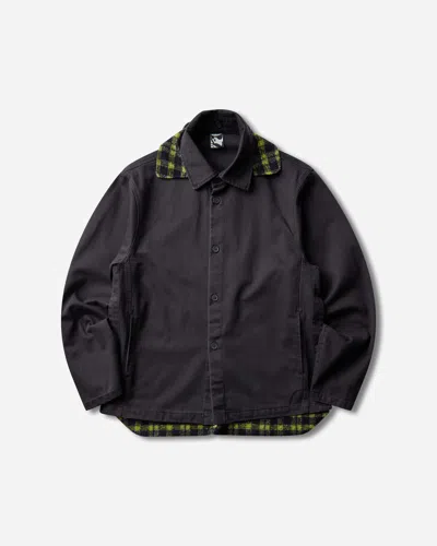 Gr10k Men S Fr Klopman Mars Plaid Welding Overshirt In Black