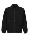 Gr10k Minimalistic Black Jacket With Zip Fastening And Turn-down Collar In Black