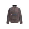 Gr10k Check-pattern Half-zip Sweatshirt In Brown