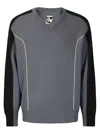 Gr10k Piping V-neck In Cool Gray