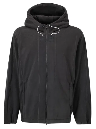 Gr10k Polartec Fleece Hoodie Jumper In Schwarz