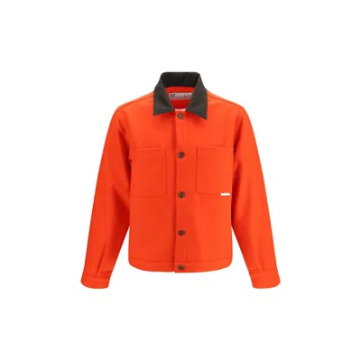 Gr10k Red Wool Oves Aries Full-length Jacket