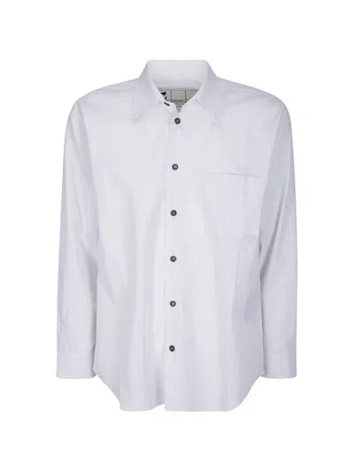 Gr10k Replicated 21000 Check-pattern Long-sleeve Shirt In White