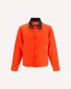 Gr10k Red Wool Oves Aries Full-length Jacket In Orange