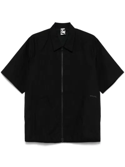 GR10K SHORT-SLEEVED FULL-ZIP SHIRT IN TECHNICAL POPELIN
