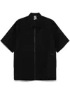 Gr10k Short-sleeved Full-zip Shirt In Technical Popelin, Regular Fit