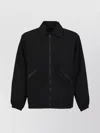 Gr10k Minimalistic Black Jacket With Zip Fastening And Turn-down Collar In Black