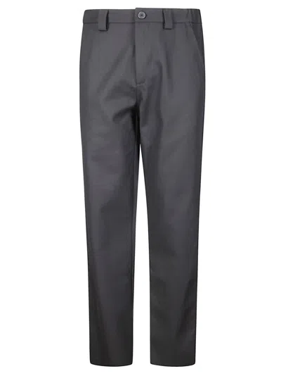 Gr10k Straight-leg Pants With Elastic Waistband And Chino Pockets In Gray