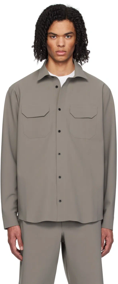 Gr10k Taupe Bonded Shirt In Tortora