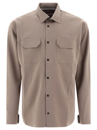 Gr10k "two Pockets Bonded" Shirt In Grey