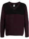 Gr10k V-neck Knit Jumper In Purple