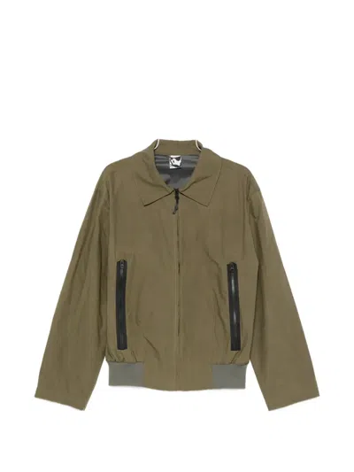 Gr10k Waxed Collared Jacket In Green
