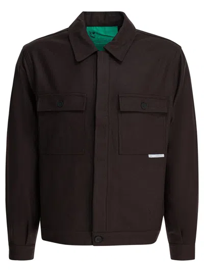 GR10K WOOL BLEND OVERSHIRT JACKET JACKETS AND COATS BROWN