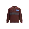 Gr10k Color Block Long Sleeve Knit Jacket In Burgundy