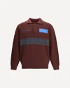 Gr10k Color Block Long Sleeve Knit Jacket In Burgundy