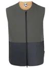 Gr10k Zip-up Collarless Gilet In Grey