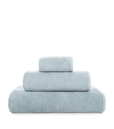Graccioza Cotton Bee Waffle Face Cloth In Blue