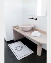 Graccioza Egoist "c" Monogrammed Bath Rug In White/black