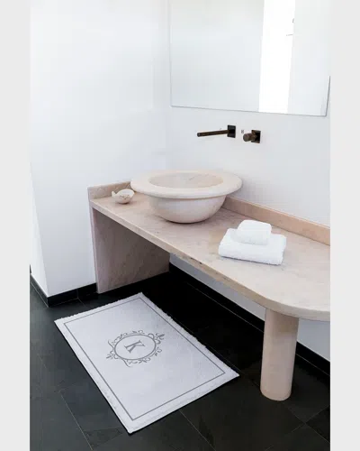 Graccioza Egoist "k" Monogrammed Bath Rug, 2' X 3' In White