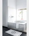Graccioza Egoist "r" Monogrammed Bath Rug In White/black