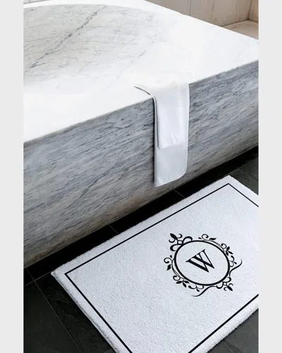 Graccioza Egoist "w" Monogrammed Bath Rug In White