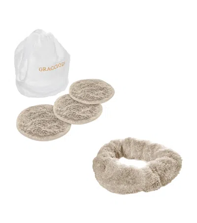 Graccioza Egyptian Cotton Egoist Make-up Remover And Hairband Set In Multi