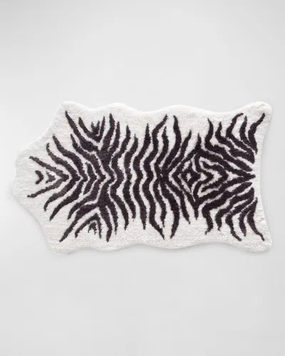 Graccioza Mountain Zebra Bath Rug, 35" X 59" In Black/white
