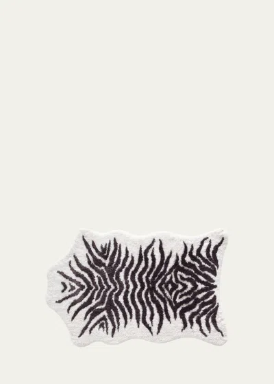 Graccioza Mountain Zebra Bath Rug, 35" X 59" In Black/white