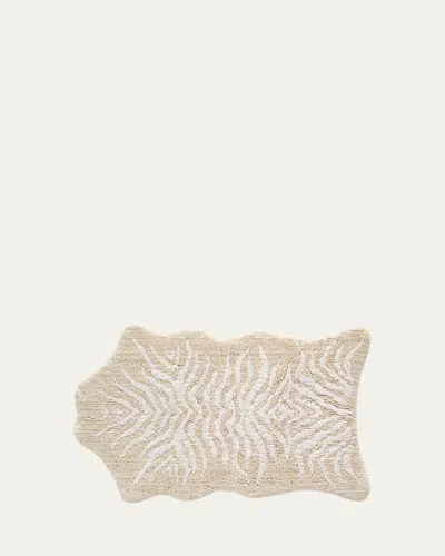 Graccioza Mountain Zebra Bath Rug, 35" X 59" In Naturalwhite