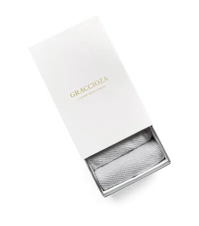 Graccioza Set Of 5 Bee Waffle Washcloths In Silver