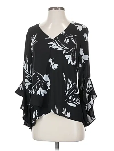 Pre-owned Grace 3/4 Sleeve Blouse In Black