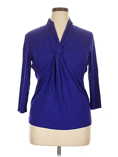 Pre-owned Grace 3/4 Sleeve Blouse In Blue
