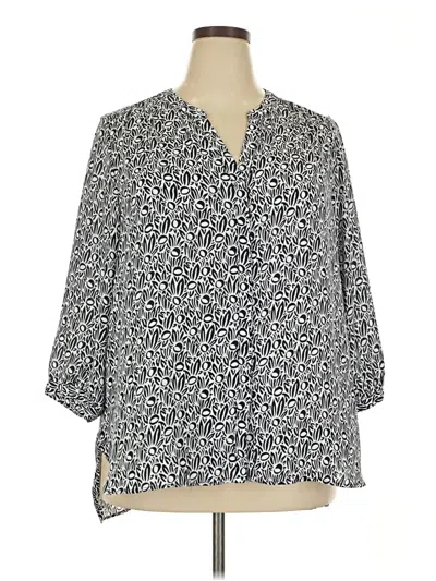 Pre-owned Grace 3/4 Sleeve Blouse In Blue