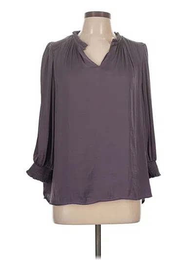 Pre-owned Grace 3/4 Sleeve Blouse In Gray