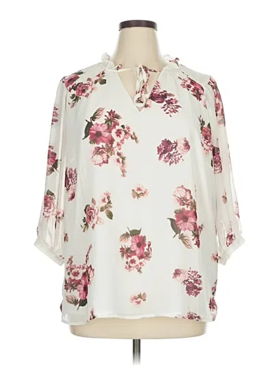 Pre-owned Grace 3/4 Sleeve Blouse In White