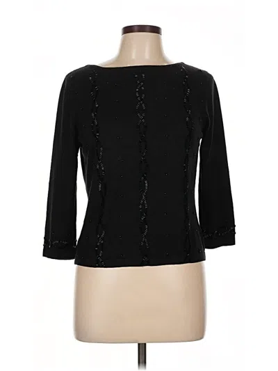 Pre-owned Grace 3/4 Sleeve Top Black Boatneck Tops