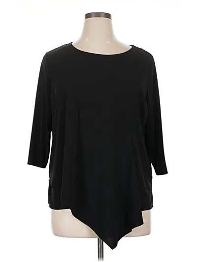 Pre-owned Grace 3/4 Sleeve Top Black Boatneck Tops