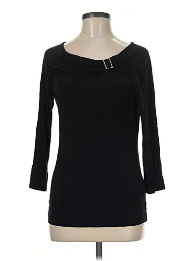 Pre-owned Grace 3/4 Sleeve Top Black Boatneck Tops