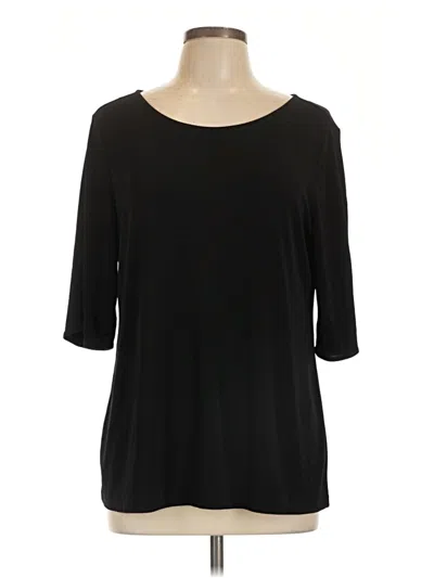 Pre-owned Grace 3/4 Sleeve Top Black Boatneck Tops